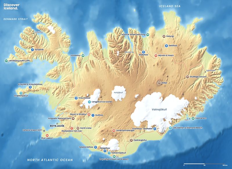 Discover Iceland map: Highlights & regions